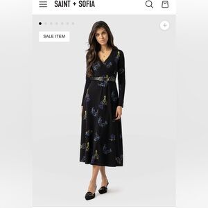 Saint + Sofia Maggie Wrap Dress - Blue Lily Gardens